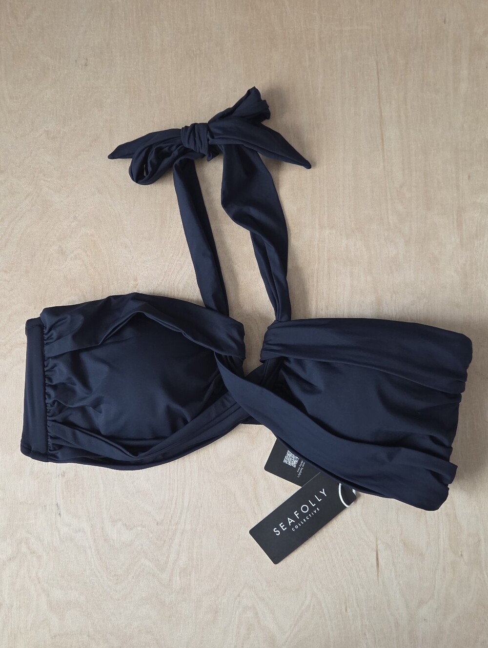 Seafolly Collective Halter Bandeau Bikini Top 14 NWT